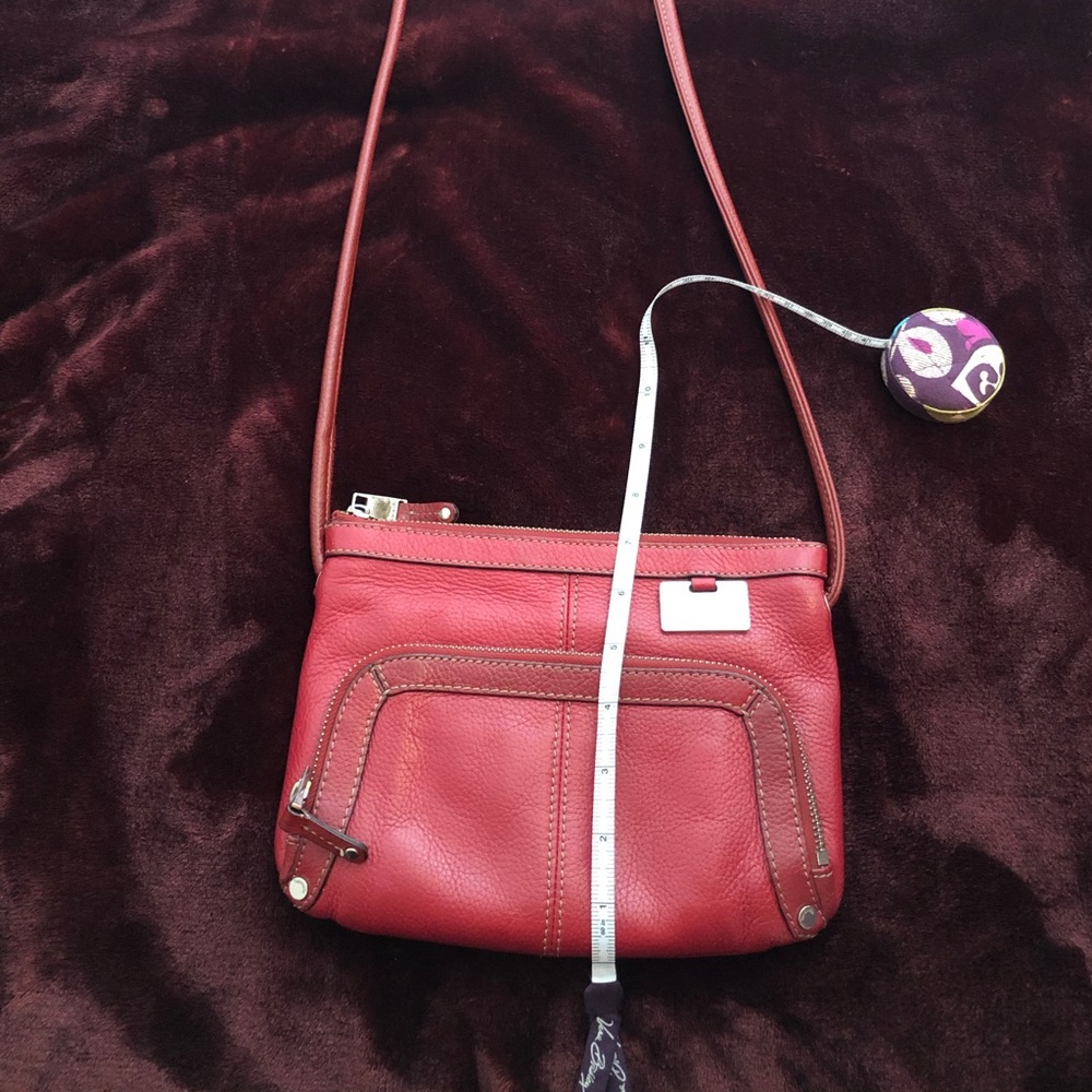Tignanello Red Leather Crossbody Bag